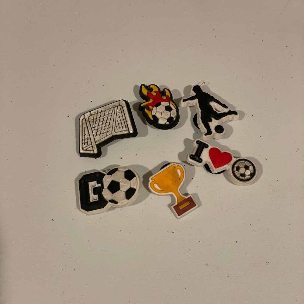 Crocs Football Shoe Charms Jibbitz Set of 6‎ Sports Team Accessories